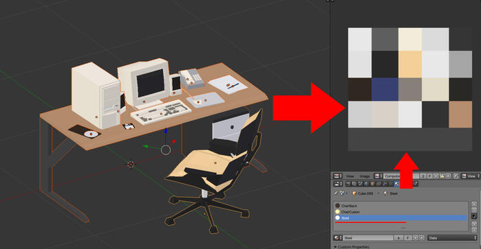 Materials To Palette Texture Atlas